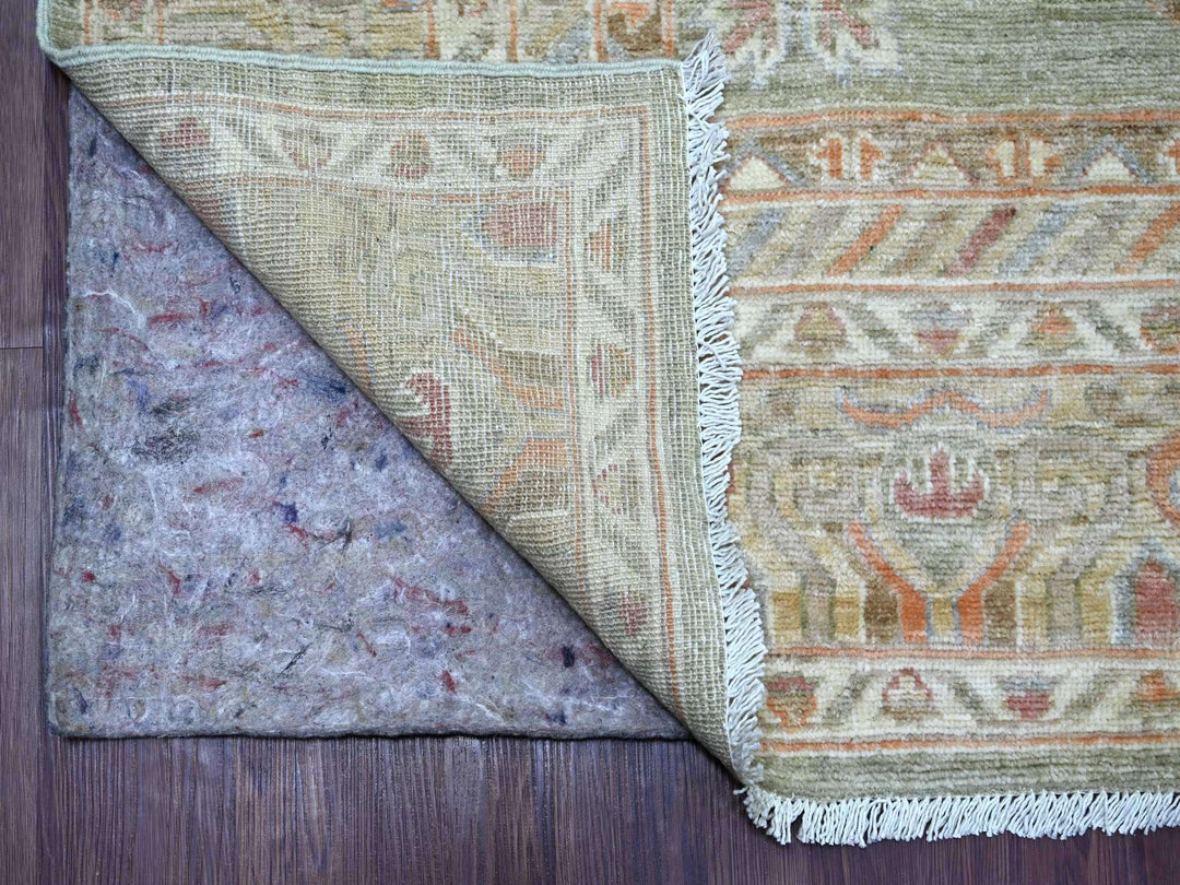 8'3" x 9'8" New Hand Knotted Green Wool Rectangle Oriental Rug - MOA10221886