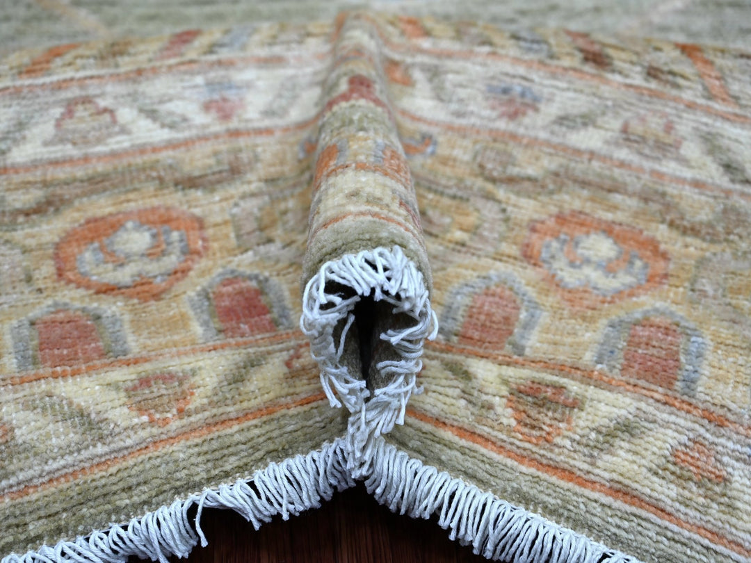 8'3" x 9'8" New Hand Knotted Green Wool Rectangle Oriental Rug - MOA10221886