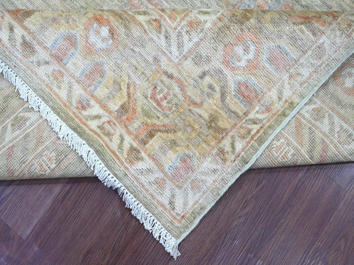 8'3" x 9'8" New Hand Knotted Green Wool Rectangle Oriental Rug - MOA10221886