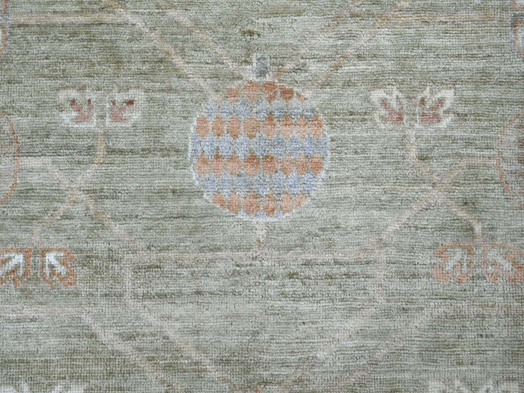 8'3" x 9'8" New Hand Knotted Green Wool Rectangle Oriental Rug - MOA10221886