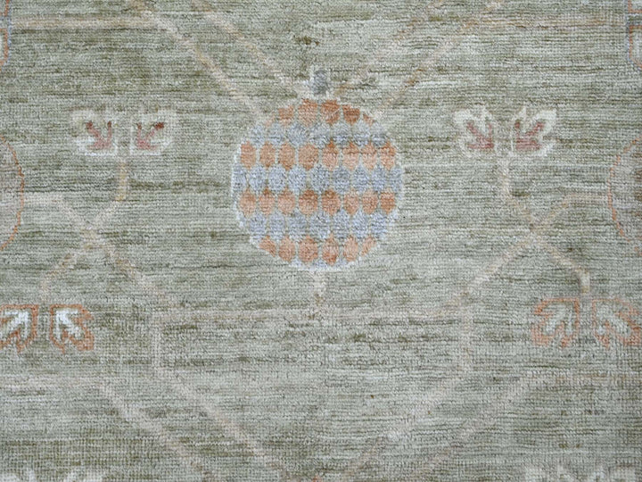8'3" x 9'8" New Hand Knotted Green Wool Rectangle Oriental Rug - MOA10221886