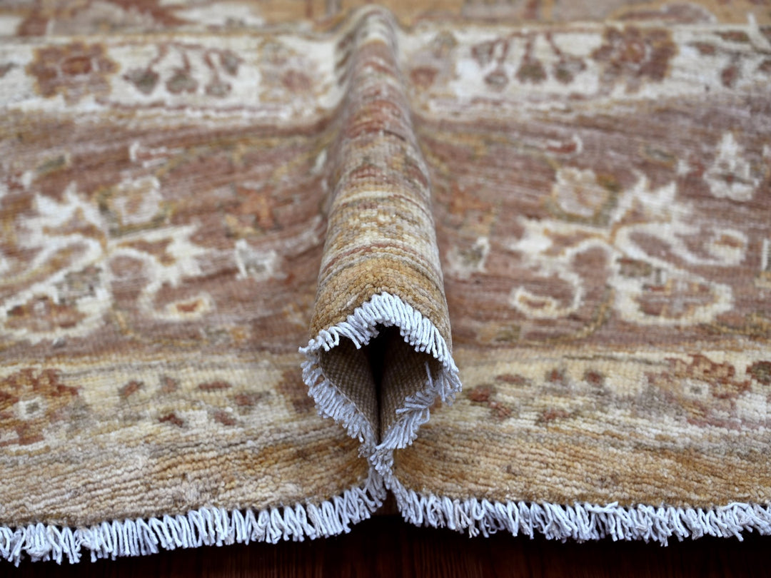 7'8" x 7'11" New Hand Knotted Brown Wool Round Oriental Rug - MOA10221887