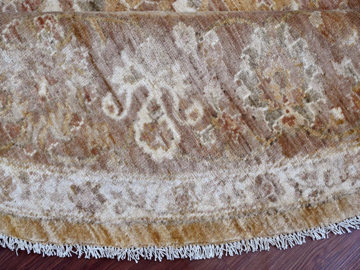 7'8" x 7'11" New Hand Knotted Brown Wool Round Oriental Rug - MOA10221887