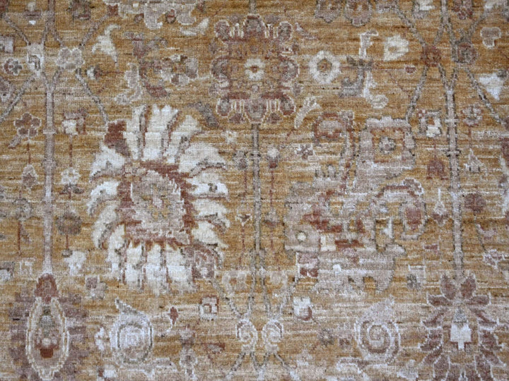 7'8" x 7'11" New Hand Knotted Brown Wool Round Oriental Rug - MOA10221887