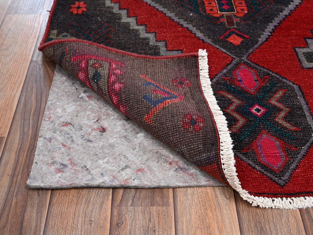 2'10" x 11'1" Vintage Hand Knotted Brown Wool Runner Oriental Rug - MOA1022188