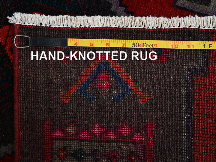 2'10" x 11'1" Vintage Hand Knotted Brown Wool Runner Oriental Rug - MOA1022188