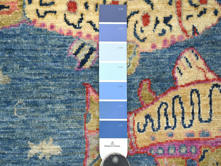 2'0" x 3'0" New Hand Knotted Blue Wool Rectangle Oriental Rug - MOA10221891