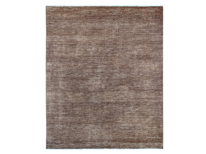 7'10" x 9'7" New Hand Knotted Brown Wool Rectangle Oriental Rug - MOA10221893