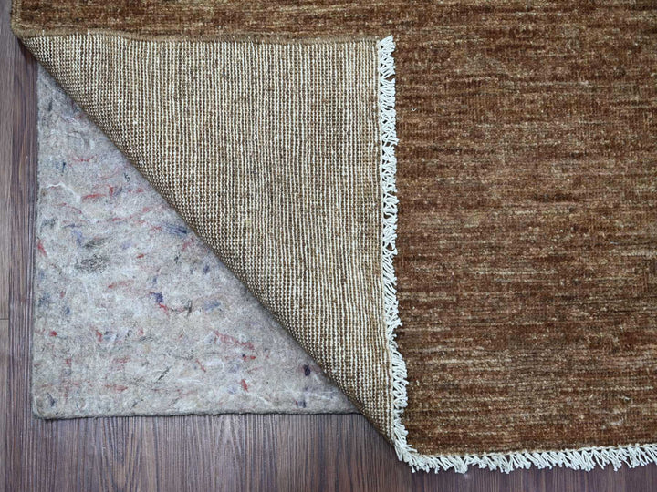 7'10" x 9'7" New Hand Knotted Brown Wool Rectangle Oriental Rug - MOA10221893