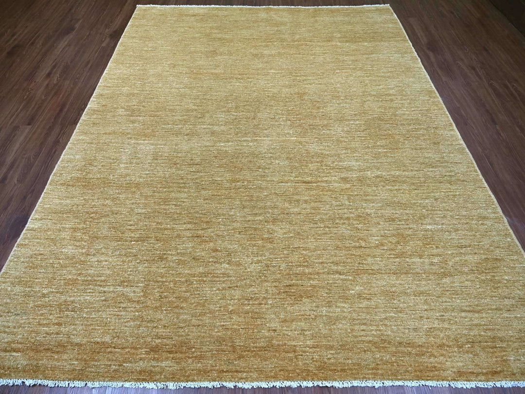 7'9" x 9'7" New Hand Knotted Brown Wool Rectangle Oriental Rug - MOA10221894
