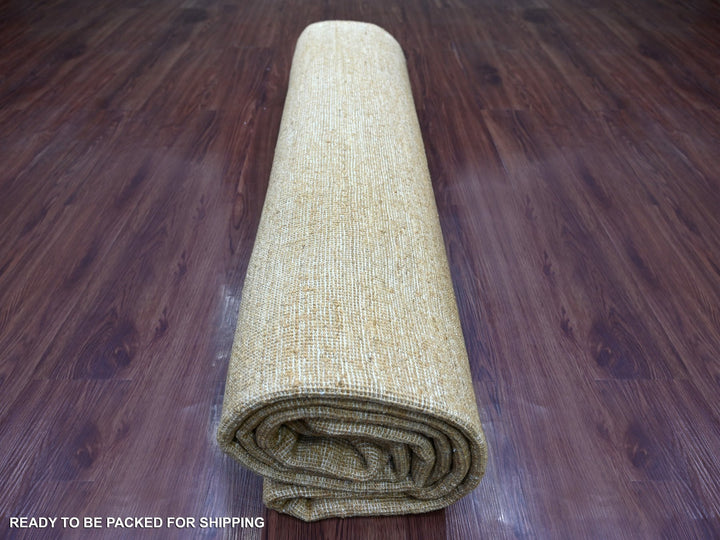 7'9" x 9'7" New Hand Knotted Brown Wool Rectangle Oriental Rug - MOA10221894