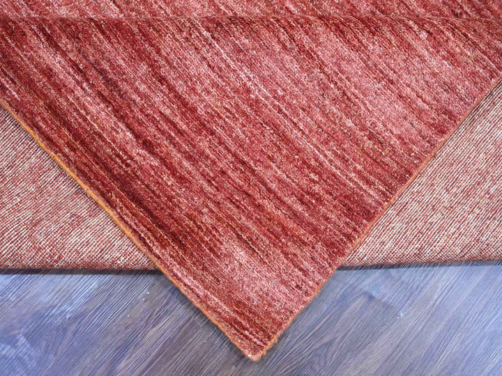 7'8" x 9'8" New Hand Knotted Red Wool Rectangle Oriental Rug - MOA10221895