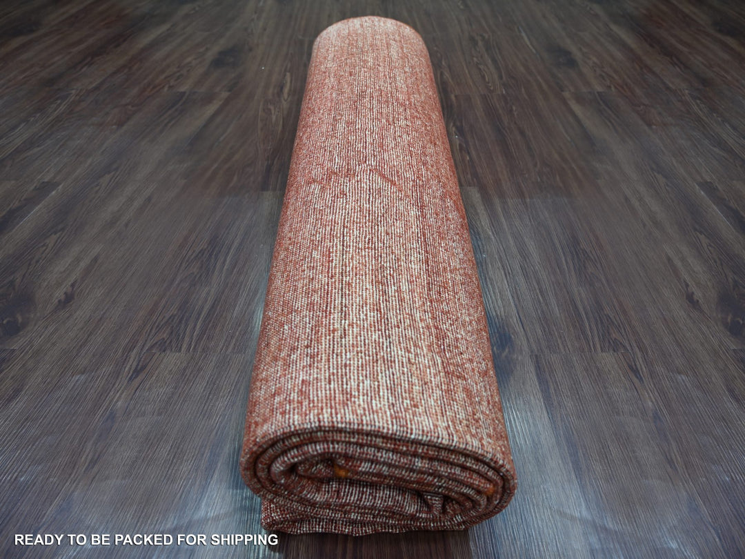 7'8" x 9'8" New Hand Knotted Red Wool Rectangle Oriental Rug - MOA10221895