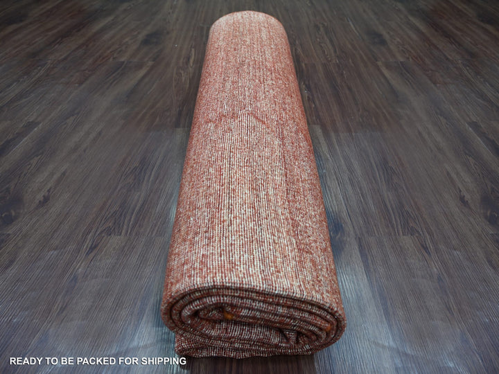 7'8" x 9'8" New Hand Knotted Red Wool Rectangle Oriental Rug - MOA10221895