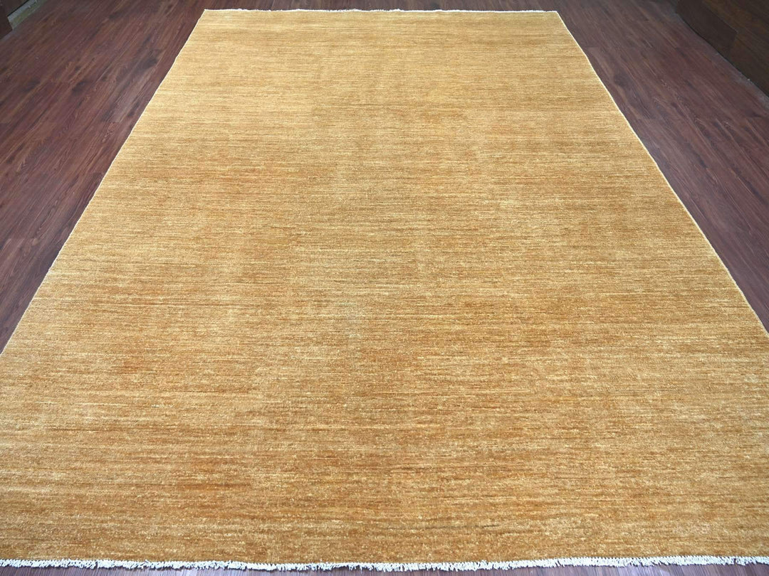 8'11" x 12'0" New Hand Knotted Brown Wool Rectangle Oriental Rug - MOA10221896