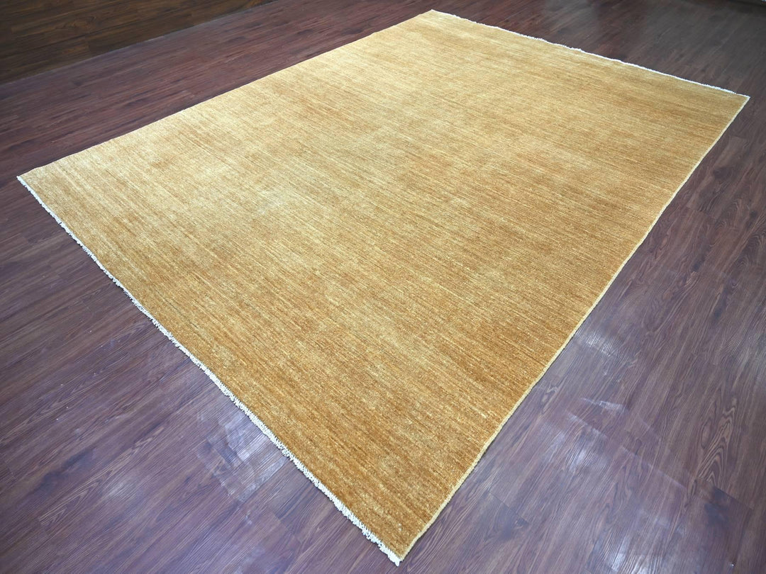 8'11" x 12'0" New Hand Knotted Brown Wool Rectangle Oriental Rug - MOA10221896