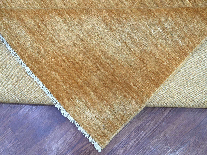 8'11" x 12'0" New Hand Knotted Brown Wool Rectangle Oriental Rug - MOA10221896