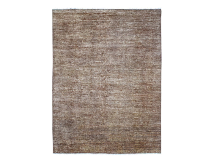 8'9" x 11'6" New Hand Knotted Brown Wool Rectangle Oriental Rug - MOA10221897