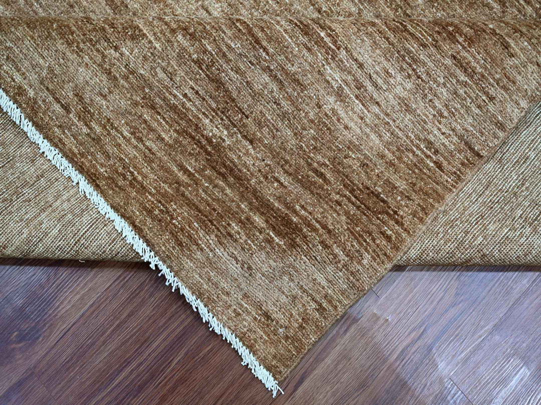 8'2" x 8'5" New Hand Knotted Brown Wool Square Oriental Rug - MOA10221898