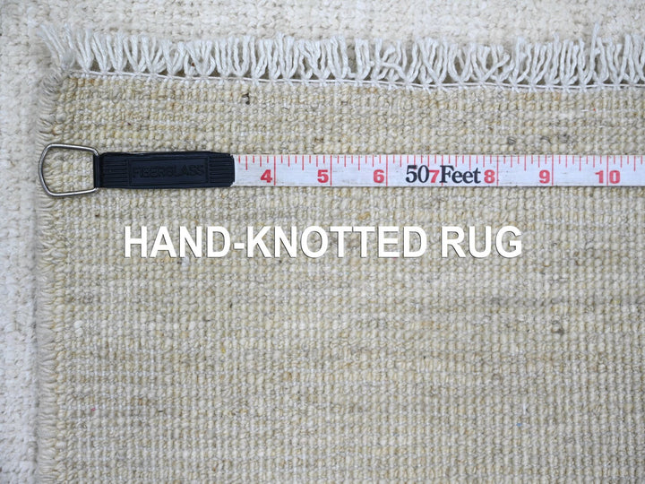2'6" x 11'6" New Hand Knotted Ivory Wool Runner Oriental Rug - MOA10221899