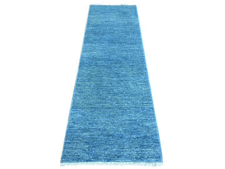 2'5" x 7'9" New Hand Knotted Blue Wool Runner Oriental Rug - MOA10221902