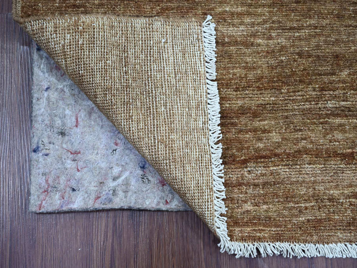 2'9" x 9'7" New Hand Knotted Brown Wool Runner Oriental Rug - MOA10221903