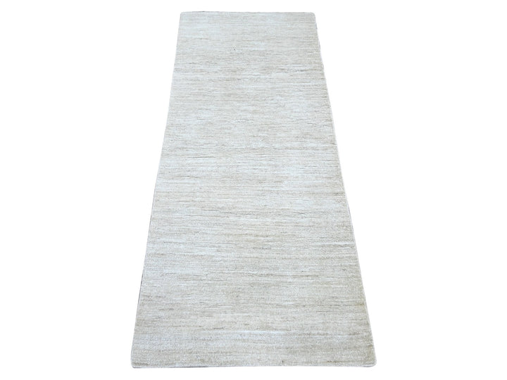 2'5" x 5'10" New Hand Knotted Ivory Wool Runner Oriental Rug - MOA10221904