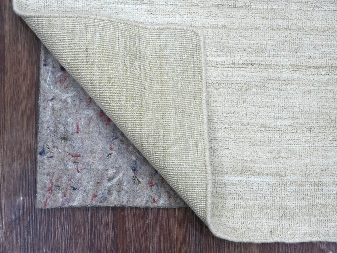 2'5" x 5'10" New Hand Knotted Ivory Wool Runner Oriental Rug - MOA10221904