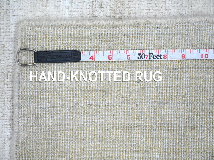 2'5" x 5'10" New Hand Knotted Ivory Wool Runner Oriental Rug - MOA10221904