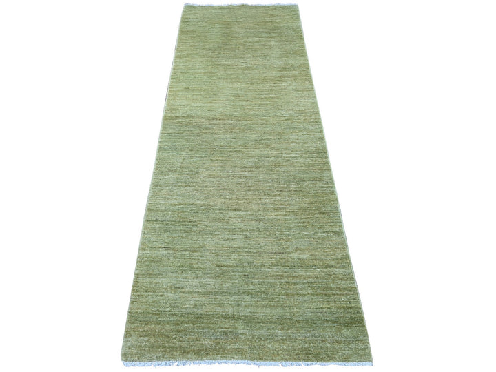 2'9" x 7'11" New Hand Knotted Green Wool Runner Oriental Rug - MOA10221905
