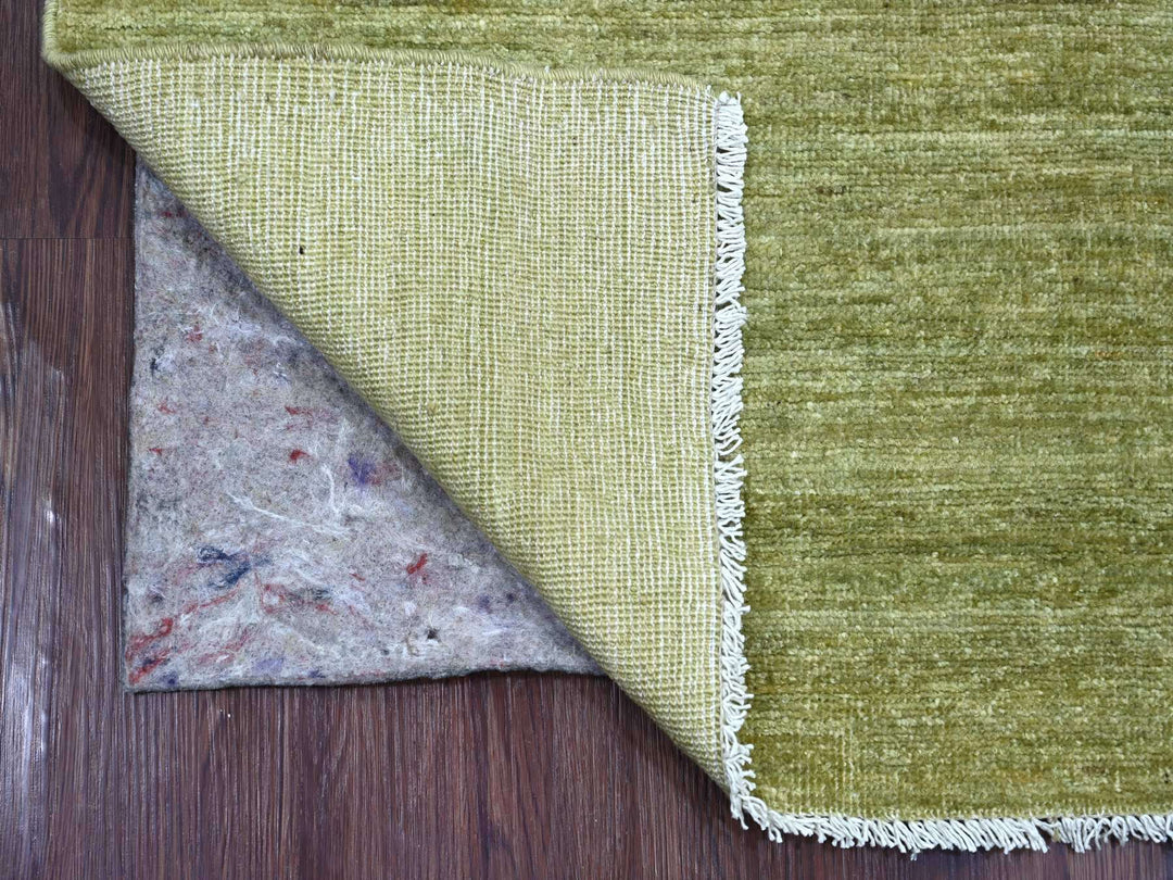 2'9" x 7'11" New Hand Knotted Green Wool Runner Oriental Rug - MOA10221905