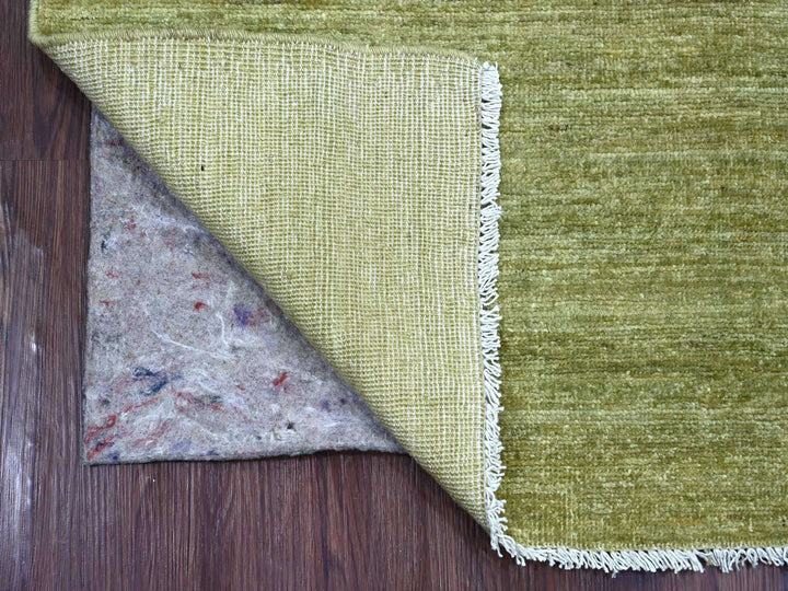 2'9" x 7'11" New Hand Knotted Green Wool Runner Oriental Rug - MOA10221905