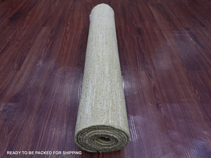 2'9" x 7'11" New Hand Knotted Green Wool Runner Oriental Rug - MOA10221905