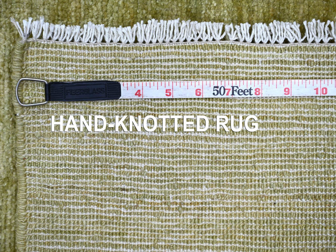 2'9" x 7'11" New Hand Knotted Green Wool Runner Oriental Rug - MOA10221905