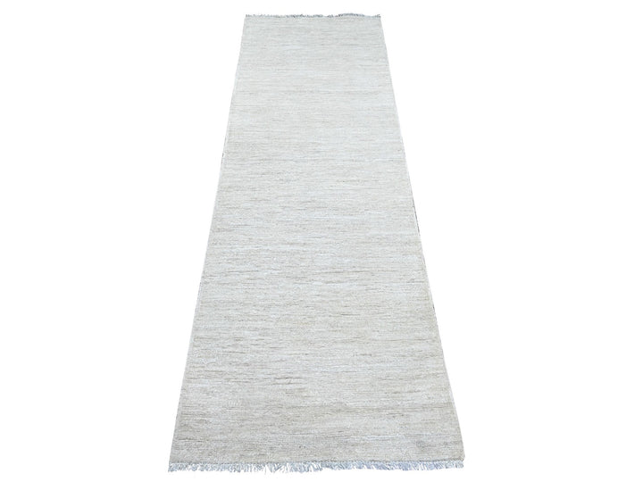 2'6" x 7'6" New Hand Knotted Ivory Wool Runner Oriental Rug - MOA10221906