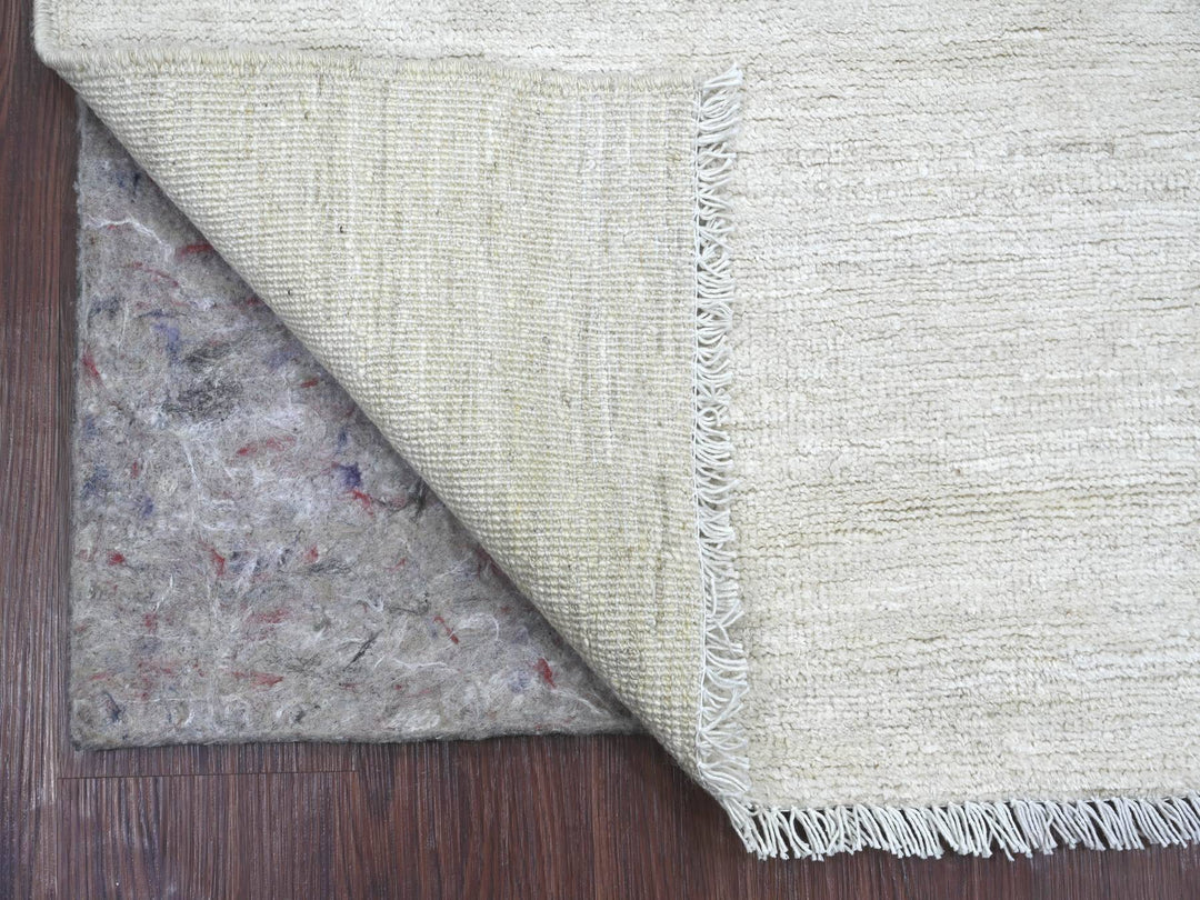 2'6" x 7'6" New Hand Knotted Ivory Wool Runner Oriental Rug - MOA10221906