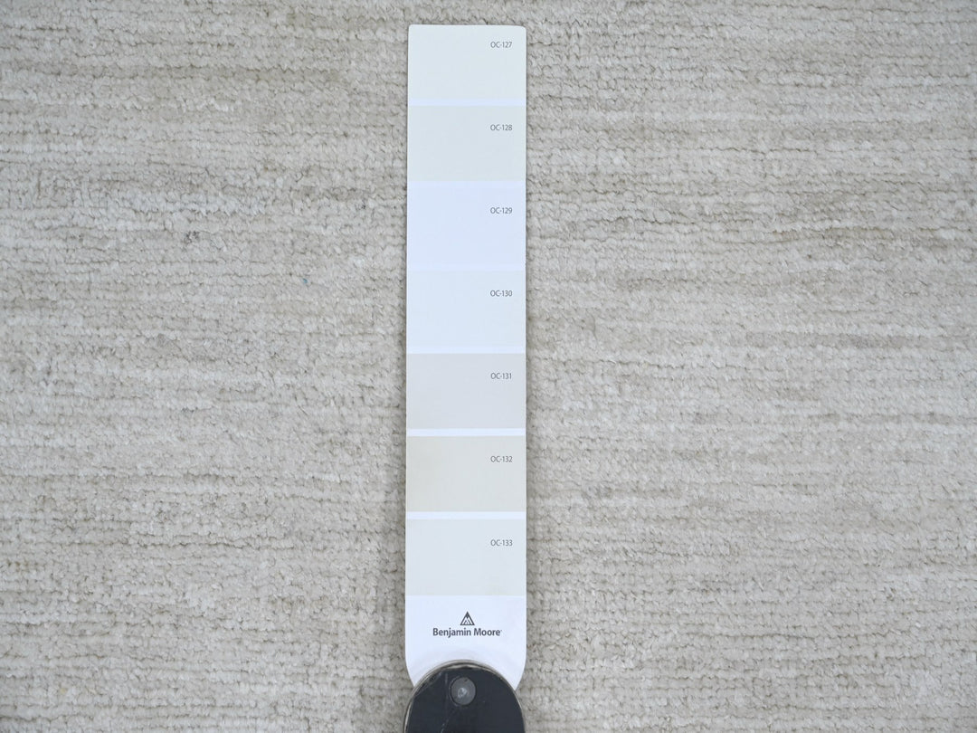 2'6" x 7'6" New Hand Knotted Ivory Wool Runner Oriental Rug - MOA10221906