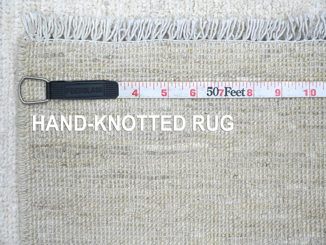 2'6" x 7'6" New Hand Knotted Ivory Wool Runner Oriental Rug - MOA10221906