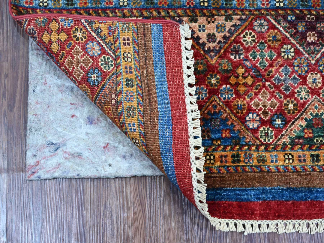 2'7" x 4'0" New Hand Knotted Red Wool Rectangle Oriental Rug - MOA10221908