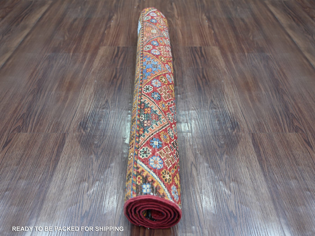 2'7" x 4'0" New Hand Knotted Red Wool Rectangle Oriental Rug - MOA10221908