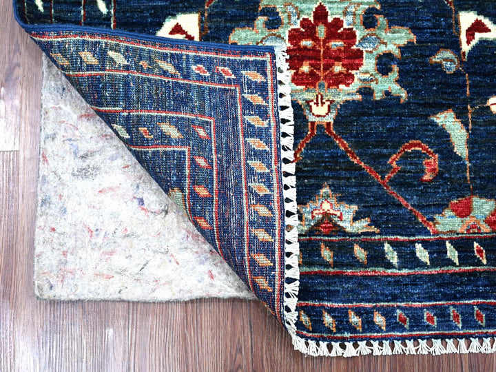 2'10" x 3'11" New Hand Knotted Blue Wool Rectangle Oriental Rug - MOA10221909