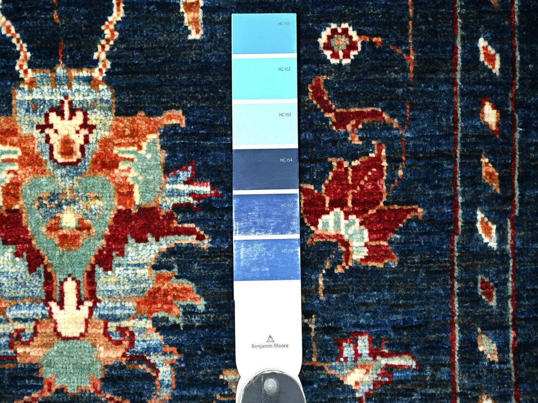 2'10" x 3'11" New Hand Knotted Blue Wool Rectangle Oriental Rug - MOA10221909