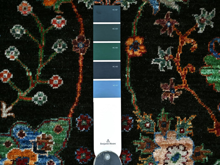 2'8" x 4'0" New Hand Knotted Black Wool Rectangle Oriental Rug - MOA10221911