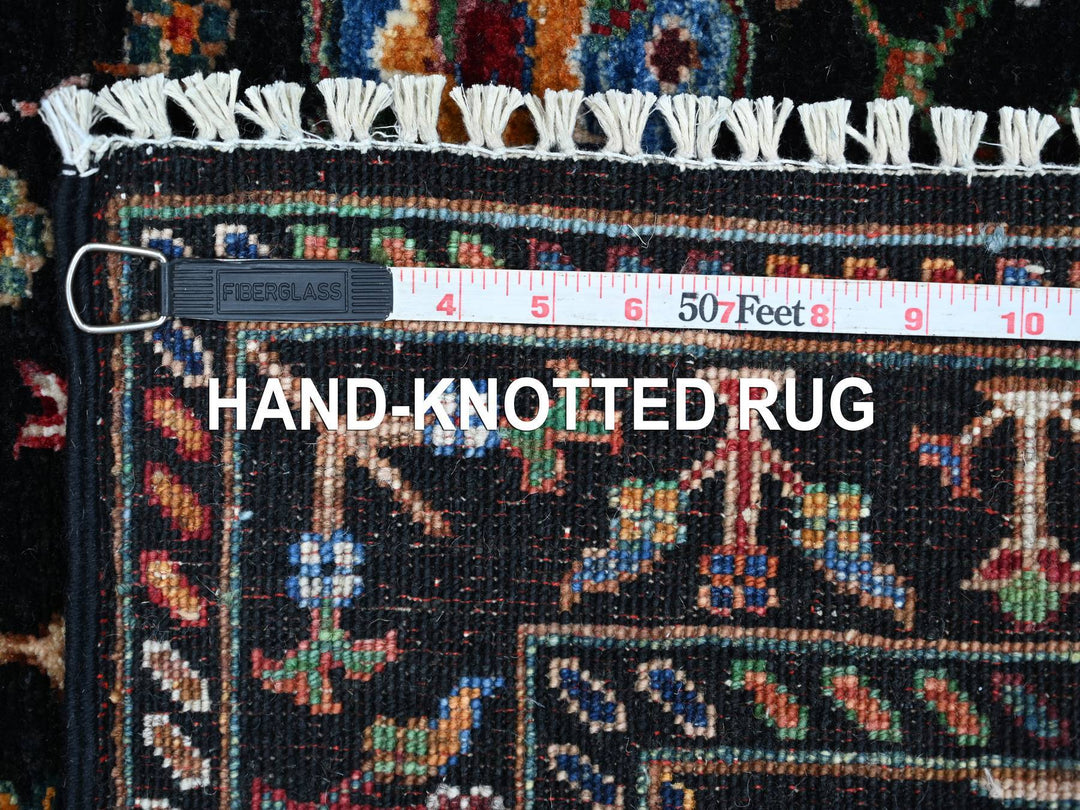 2'8" x 4'0" New Hand Knotted Black Wool Rectangle Oriental Rug - MOA10221911