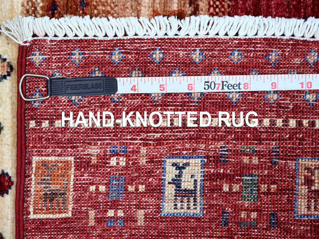 2'9" x 4'0" New Hand Knotted Red Wool Rectangle Oriental Rug - MOA10221912