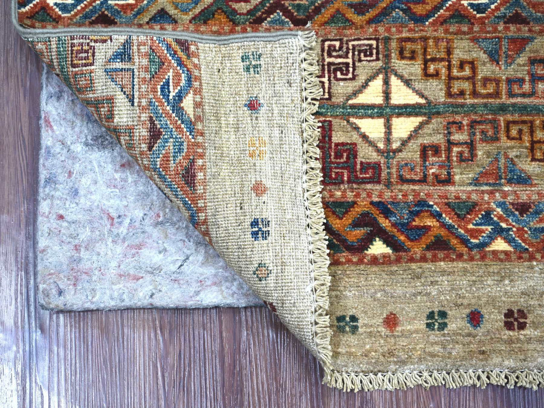 2'6" x 3'9" New Hand Knotted Grey Wool Rectangle Oriental Rug - MOA10221913
