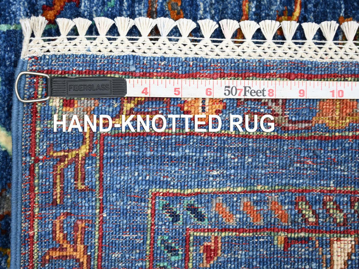 2'9" x 9'6" New Hand Knotted Blue Wool Runner Oriental Rug - MOA10221914