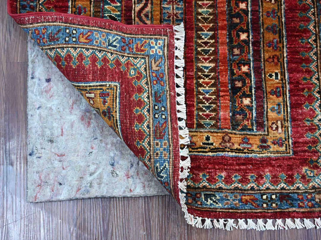 2'4" x 6'1" New Hand Knotted Red Wool Runner Oriental Rug - MOA10221915