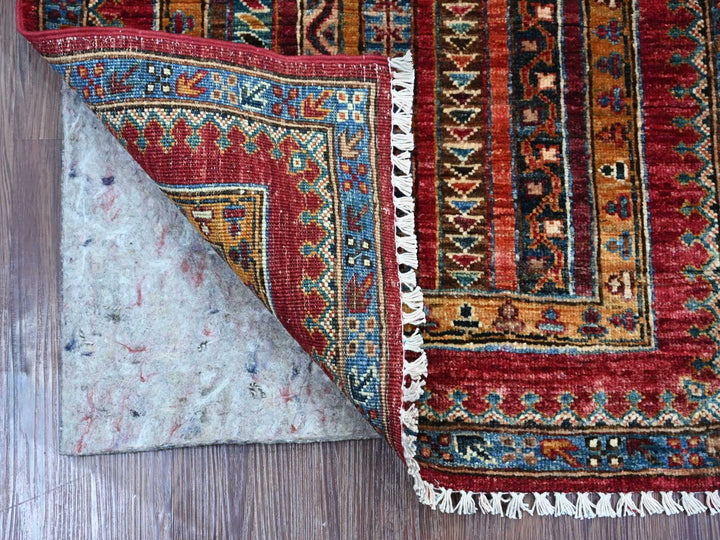 2'4" x 6'1" New Hand Knotted Red Wool Runner Oriental Rug - MOA10221915