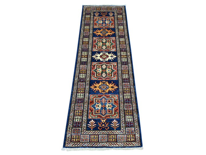 2'0" x 6'0" New Hand Knotted Blue Wool Runner Oriental Rug - MOA10221916